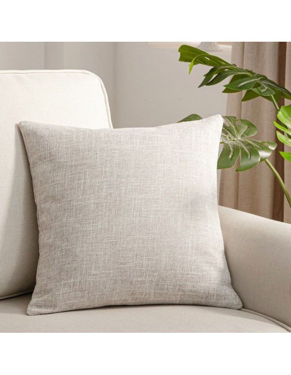 Manufacturer's direct sales of solid color linen cushion sofa bed cushion plain color thickened cushion cushion cushion cushion pillow cover