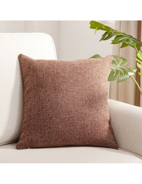 Manufacturer's direct sales of solid color linen cushion sofa bed cushion plain color thickened cushion cushion cushion cushion pillow cover