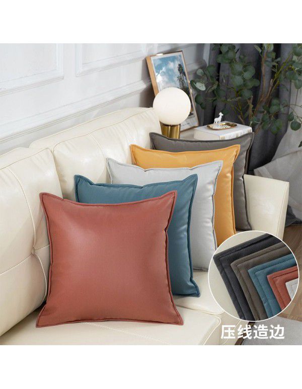 Bedhead cushion American style sofa science and technology cloth pillowcase solid color sofa pillow waist lean luxury orange waist pillow wholesale