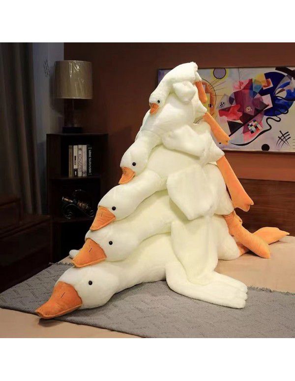 Net red imitation big white goose pillow plush toy large long goose comforts the sleeping baby