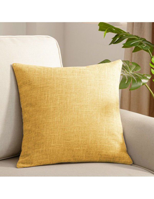 Manufacturer's direct sales of solid color linen cushion sofa bed cushion plain color thickened cushion cushion cushion cushion pillow cover