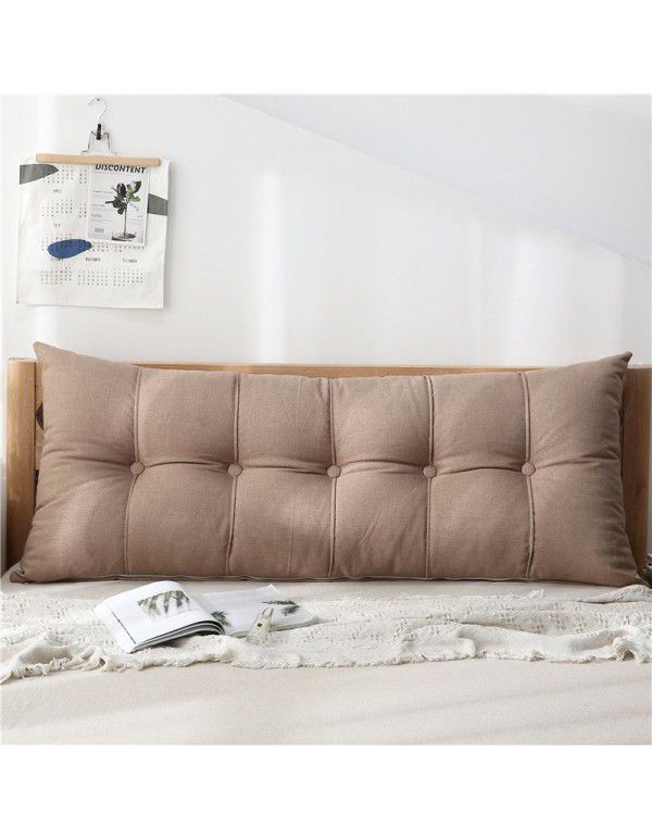 Cotton and linen headboard large cushion soft bag removable washable large backrest bed pillow tatami backrest sofa long pillow