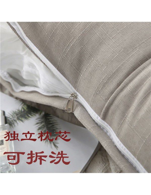 Cotton and linen headboard large cushion soft bag removable washable large backrest bed pillow tatami backrest sofa long pillow