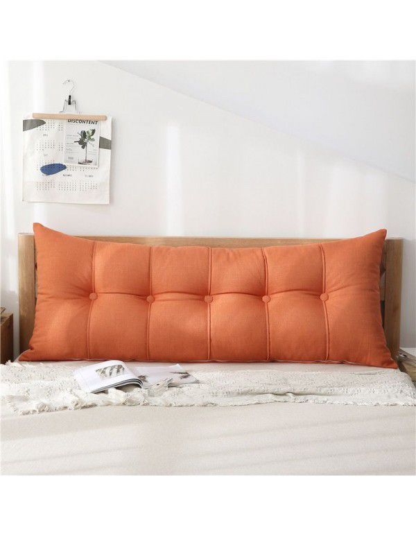 Cotton and linen headboard large cushion soft bag removable washable large backrest bed pillow tatami backrest sofa long pillow