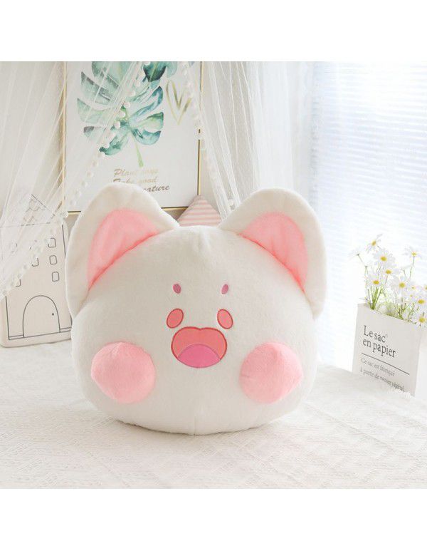 Cartoon Doodle Meow Car Head Restraint Neck Guard Car Decoration Nap Pillow Waist Pillow Cute Hand Covering Plush Throw Pillow