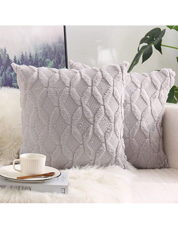 Cross border quilted pillows Headrest pillowcase ins velvet cotton linen pillowcase plush cushion cover Waist rest wholesale