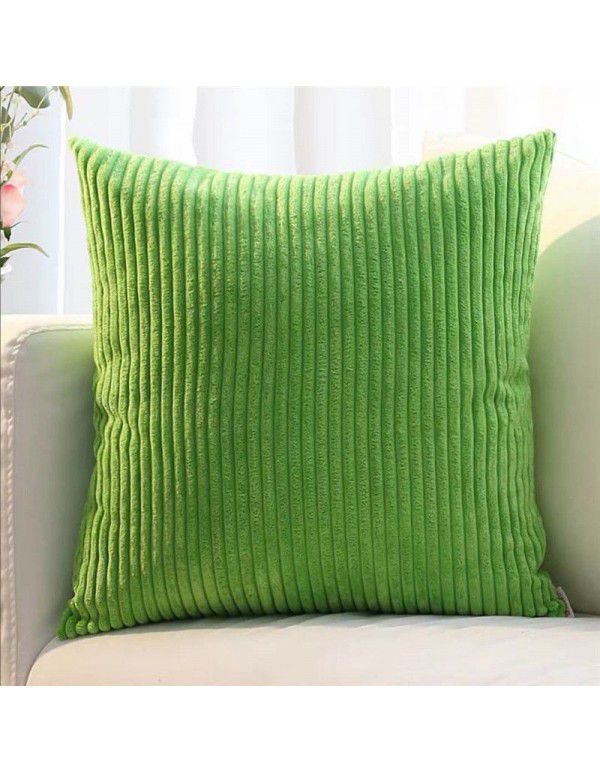 Corduroy pillow cushion Bedroom pillow sofa cushion Office solid color flannelette stripe pillow cover without core