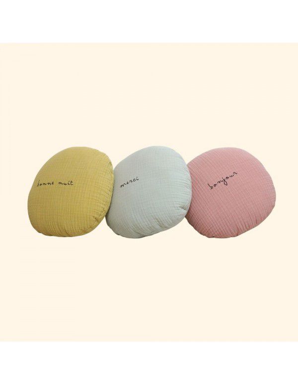 Ins Baby embroidery name Soft waxy gauze comforts the pillow Baby backrest Baby cute pillow