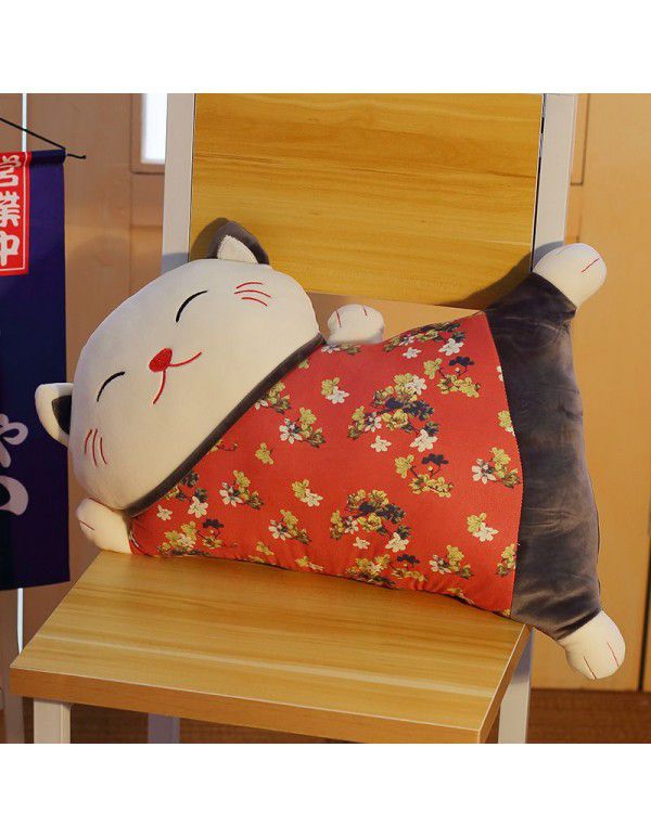 Japanese Lucky Cat Throwing Pillow and Quilt Dual purpose Sofa, Living Room Backrest Cushion, Waist Cushion, One Piece Issued for Spot Wholesale