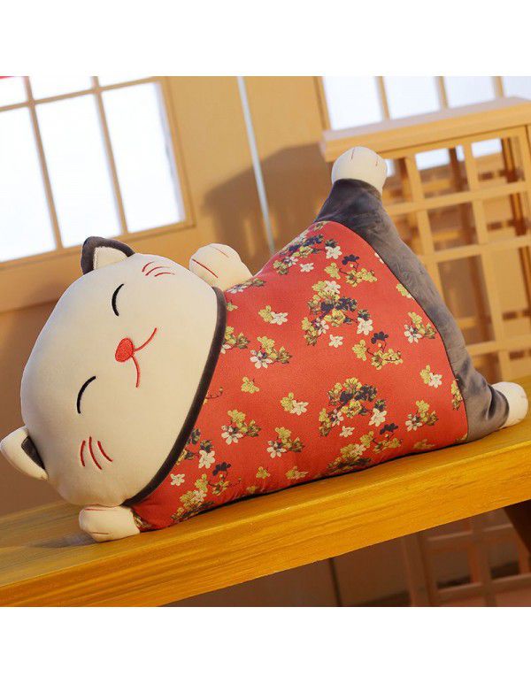 Japanese Lucky Cat Throwing Pillow and Quilt Dual purpose Sofa, Living Room Backrest Cushion, Waist Cushion, One Piece Issued for Spot Wholesale