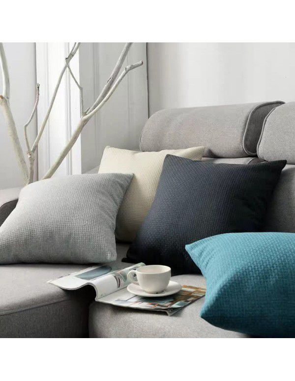 Simple linen pillow sitting room sofa cushion bedside pillow chair back office waist pillow pillow cover