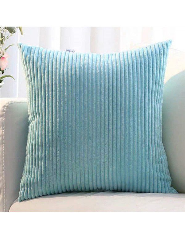 Corduroy pillow cushion Bedroom pillow sofa cushion Office solid color flannelette stripe pillow cover without core