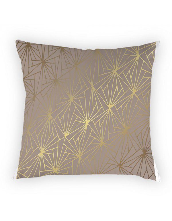 Pattern Line Gold Throwing Pillow Cover Digital Printing Simple Pillow Cover Cross border Best Backrest Home Fabric Cushion