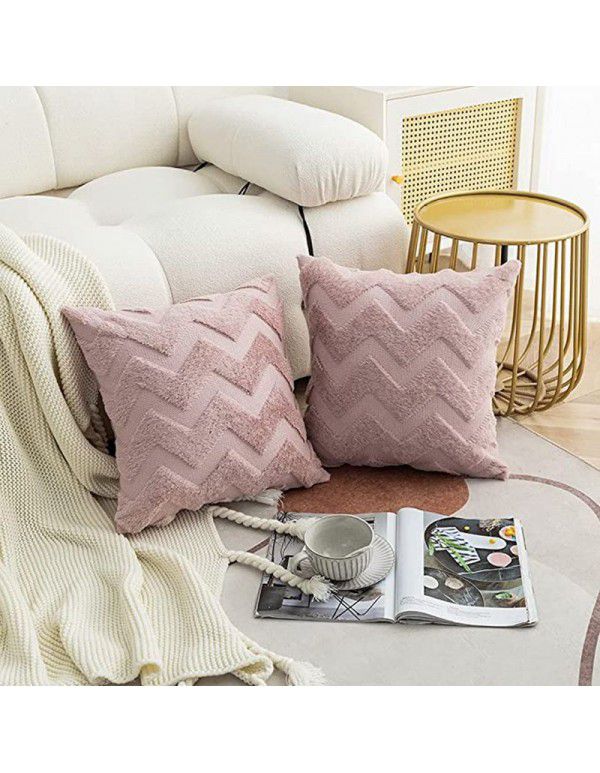 Cross border quilted pillows Headrest pillowcase ins velvet cotton linen pillowcase plush cushion cover Waist rest wholesale