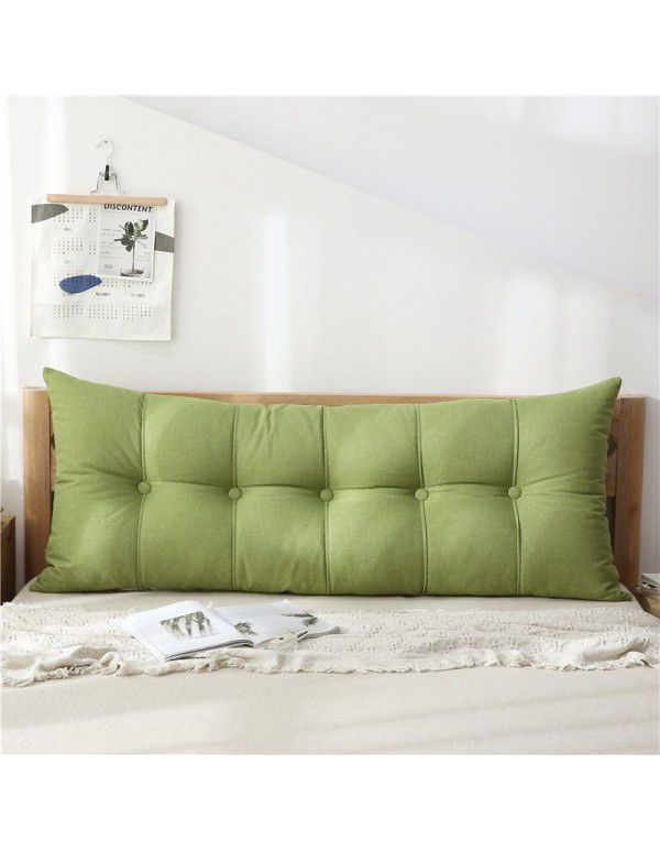 Cotton and linen headboard large cushion soft bag removable washable large backrest bed pillow tatami backrest sofa long pillow