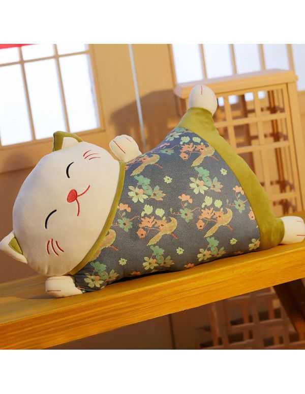 Japanese Lucky Cat Throwing Pillow and Quilt Dual purpose Sofa, Living Room Backrest Cushion, Waist Cushion, One Piece Issued for Spot Wholesale