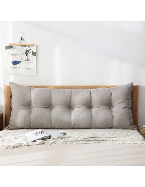 Cotton and linen headboard large cushion soft bag removable washable large backrest bed pillow tatami backrest sofa long pillow