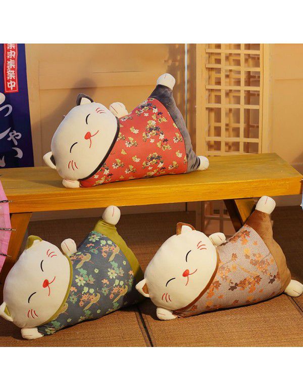 Japanese Lucky Cat Throwing Pillow and Quilt Dual purpose Sofa, Living Room Backrest Cushion, Waist Cushion, One Piece Issued for Spot Wholesale