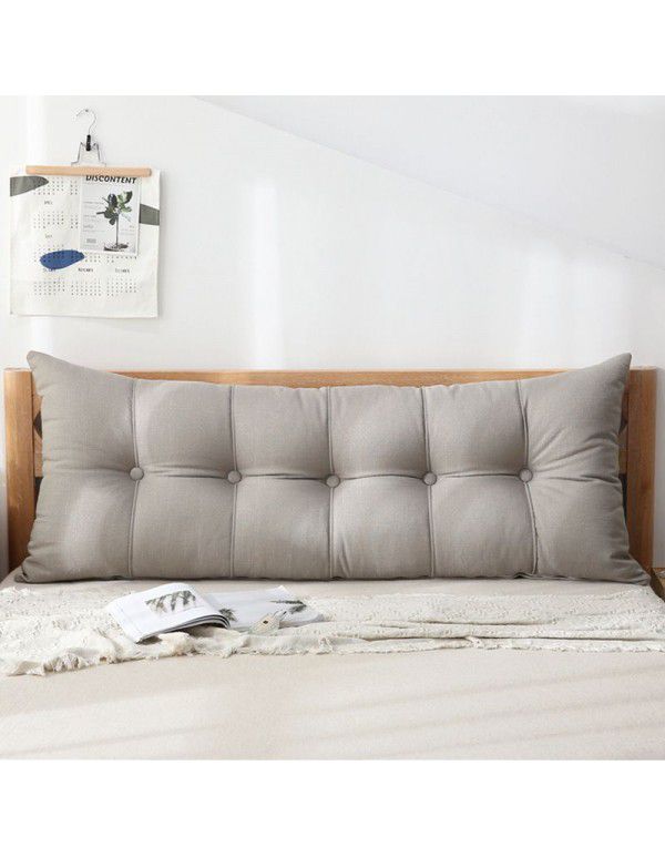 Cotton and linen headboard large cushion soft bag removable washable large backrest bed pillow tatami backrest sofa long pillow