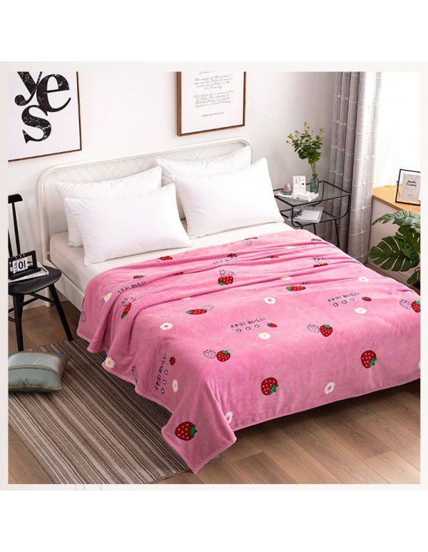 Coral blanket quilt thickened warm bed sheet flannel blanket event gift logo