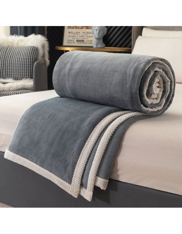 Network Red Hot Double Sided Thickened Milk Felt Blanket Flange Felt Quilt Winter Sheet Blanket Midday Sleeping Blanket