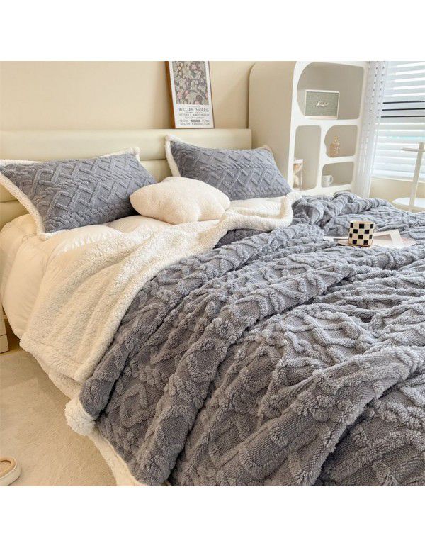 Taff nap blanket thickened lamb wool blanket in winter solid color spring and autumn blanket coral blanket wholesale