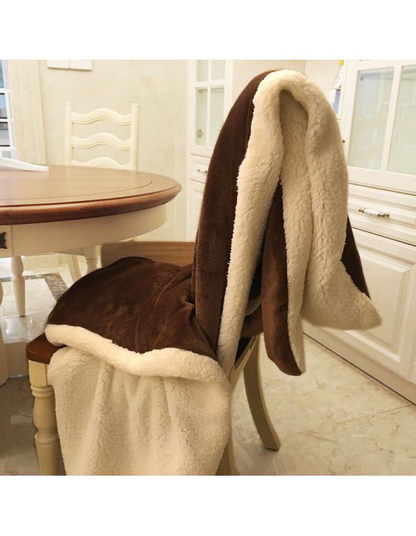 Double layer thickened small blanket sofa cover blanket lamb cashmere magic wool office nap air conditioning children blanket quilt cover