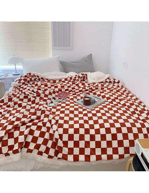 Cross-border ins winter thickened cashmere blanket quilt spring and autumn coral velvet sofa blanket office air conditioning blanket