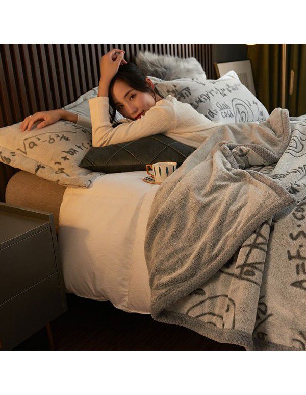 Winter single-layer thickened milk wool blanket double-sided flannel blanket quilt sheet multi-function blanket air conditioning blanket