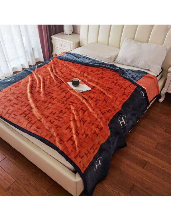 Double layer thickened warm cloud blanket European blanket AB Farai velvet ferret velvet crystal velvet air conditioning blanket wholesale