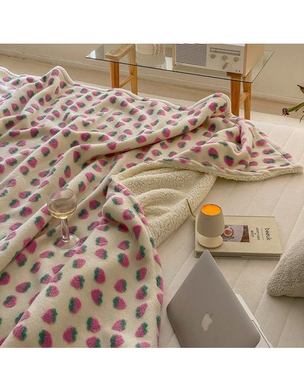 Cross border exclusive vintage jacquard cashmere blended blanket multi-functional sofa lunch blanket thickened lamb wool blanket