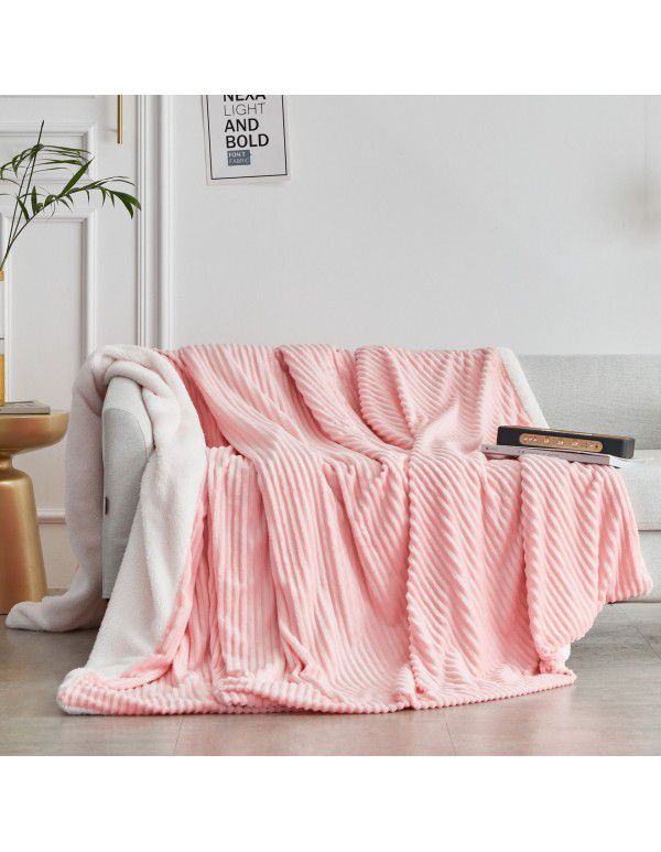 Double layer thickened small blanket sofa cover blanket lamb cashmere magic wool office nap air conditioning children blanket quilt cover