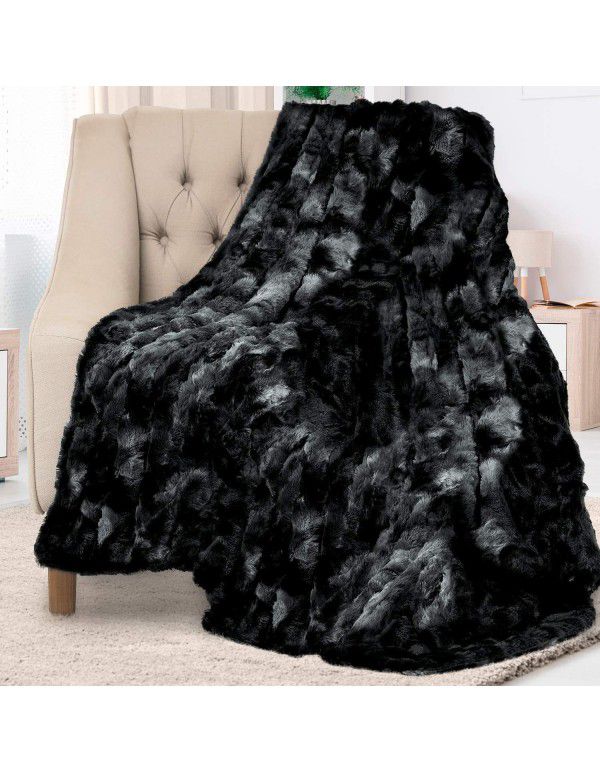 Double sided thickened tie dyed pv velvet blanket plush brush tapestry children's blanket sofa cover blanket cashmere blanket