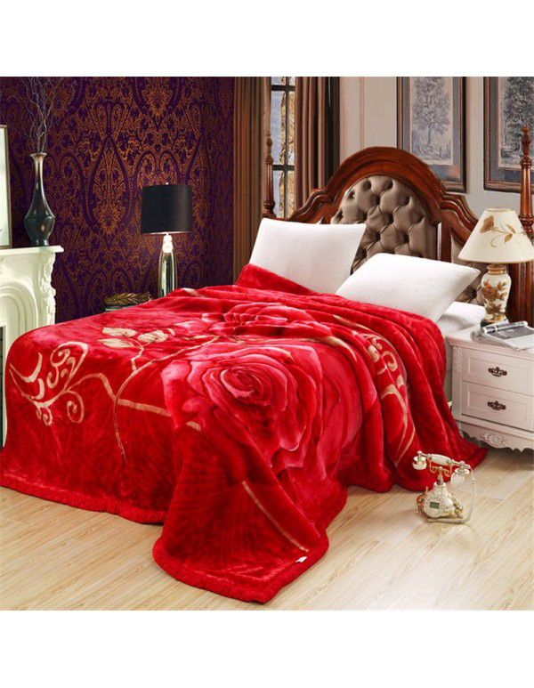 Factory blanket Raschel blanket thickened double-layer warm blanket super soft double-sided blanket gift wholesale