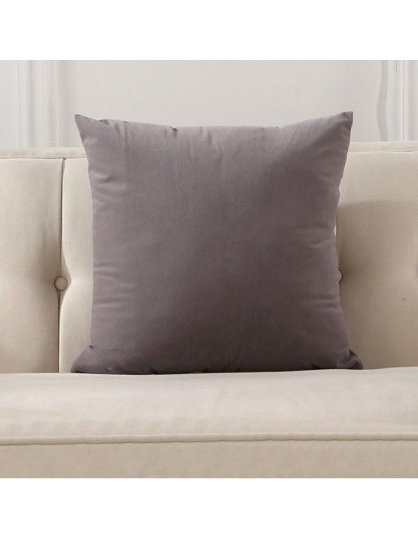 Nordic plain velvet throw pillow waist pillow solid color sofa cushion office waist pillow