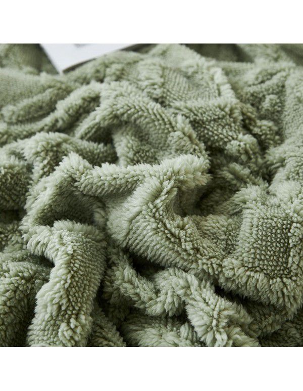 Taff cashmere jacquard lamb wool blanket double-layer composite cross-border AB version sofa blanket decorative blanket thickened blanket blanket