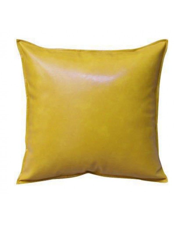 PU oil wax leather cushion cover solid color luxury imitation leather sofa cushion pillow Office pillow Headrest