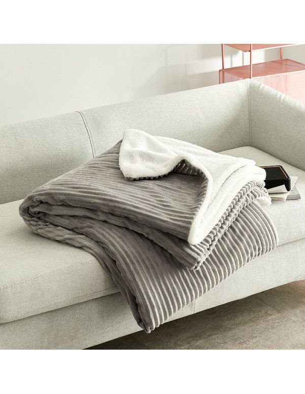 Double layer thickened small blanket sofa cover blanket lamb cashmere magic wool office nap air conditioning children blanket quilt cover