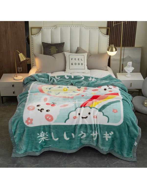 Factory blanket Raschel blanket thickened double-layer warm blanket super soft double-sided blanket gift wholesale