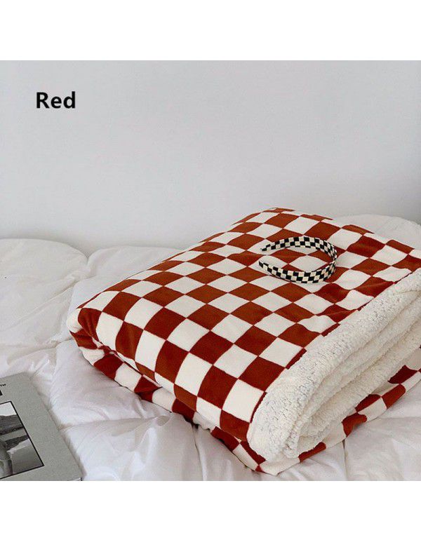 Cross-border ins winter thickened cashmere blanket quilt spring and autumn coral velvet sofa blanket office air conditioning blanket