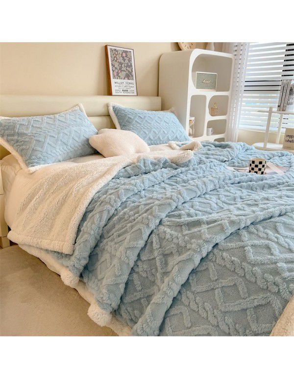 Taff nap blanket thickened lamb wool blanket in winter solid color spring and autumn blanket coral blanket wholesale