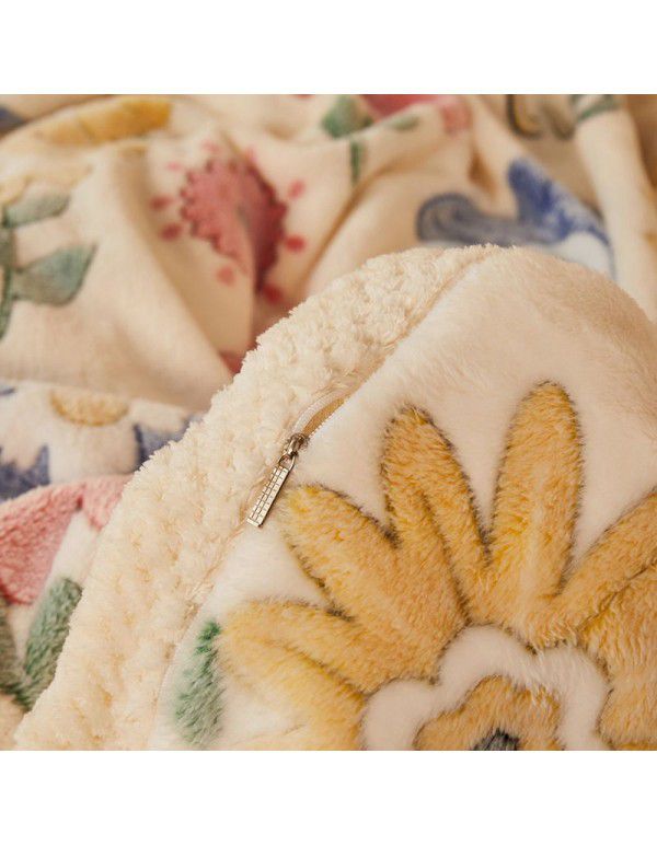  spot double-layer blanket thickened winter children's nap blanket coral wool warm flange blanket