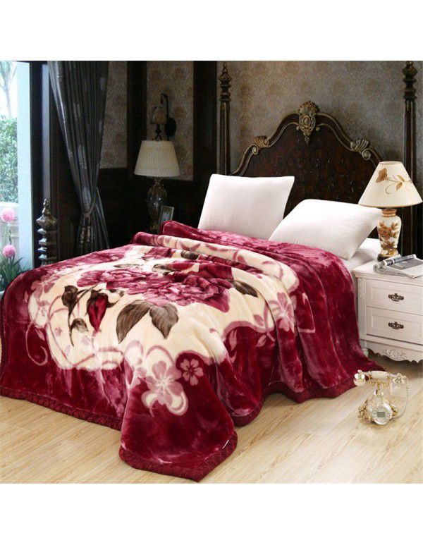 Factory blanket Raschel blanket thickened double-layer warm blanket super soft double-sided blanket gift wholesale