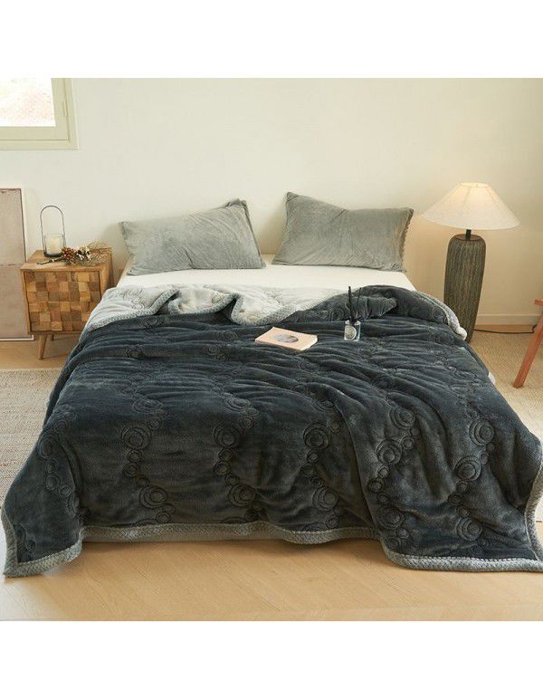 Farai velvet milk velvet composite blanket Double layer blanket Three layer blanket Single double thickened blanket Cotton blanket