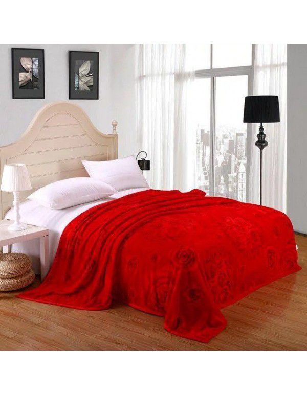 Coral blanket quilt thickened warm bed sheet flannel blanket event gift logo