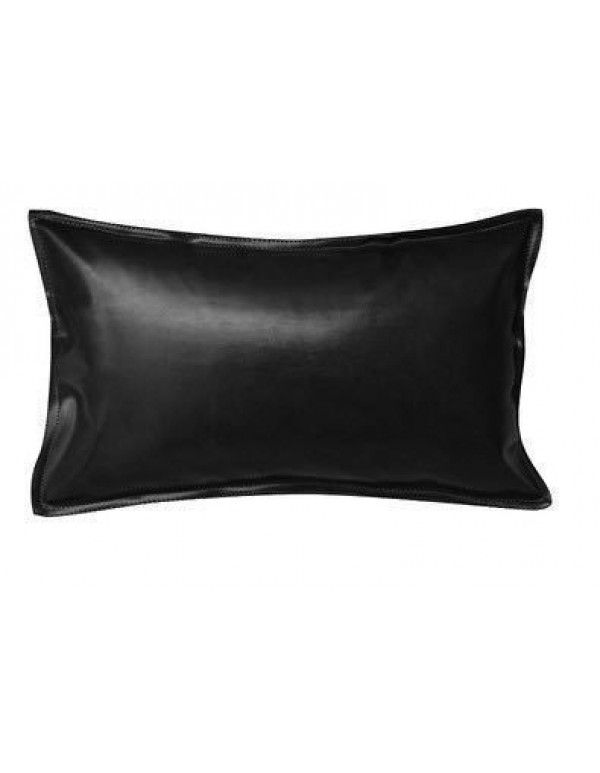 PU oil wax leather cushion cover solid color luxury imitation leather sofa cushion pillow Office pillow Headrest