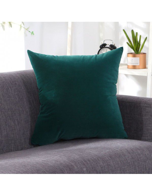 Nordic plain velvet throw pillow waist pillow solid color sofa cushion office waist pillow