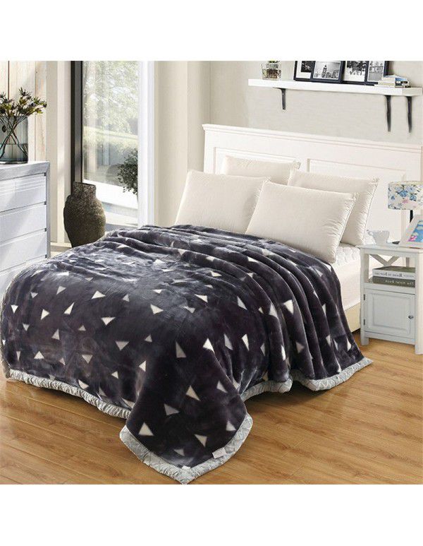 Factory blanket Raschel blanket thickened double-layer warm blanket super soft double-sided blanket gift wholesale