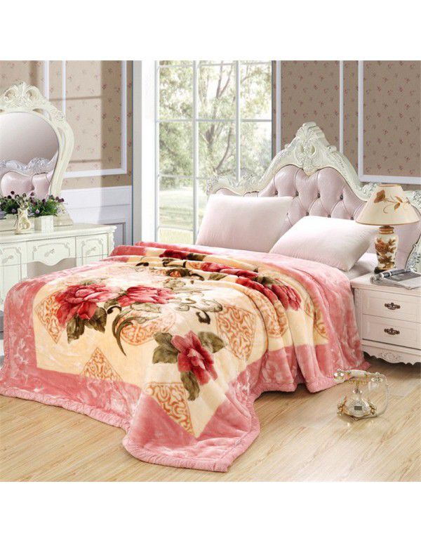 Factory blanket Raschel blanket thickened double-layer warm blanket super soft double-sided blanket gift wholesale