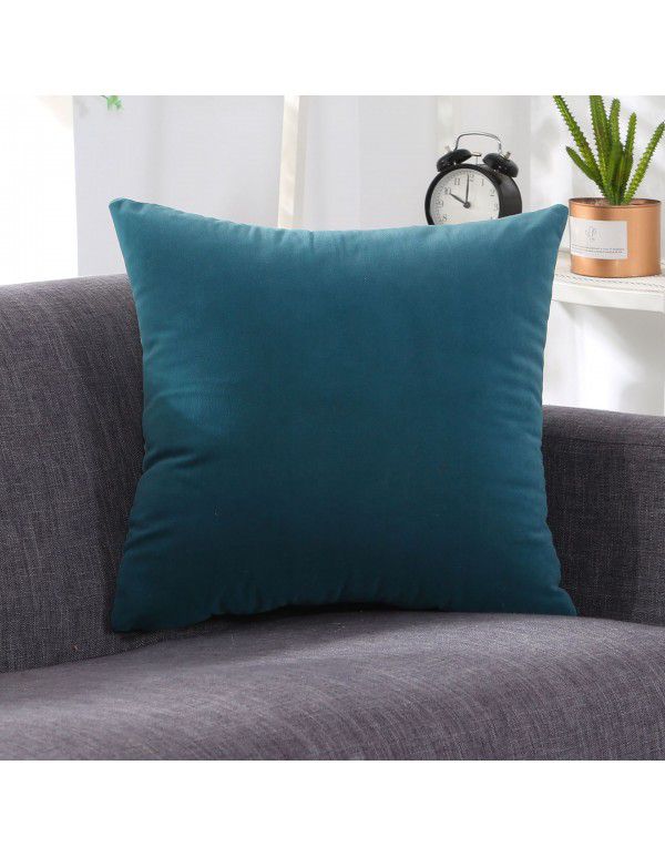 Nordic plain velvet throw pillow waist pillow solid color sofa cushion office waist pillow